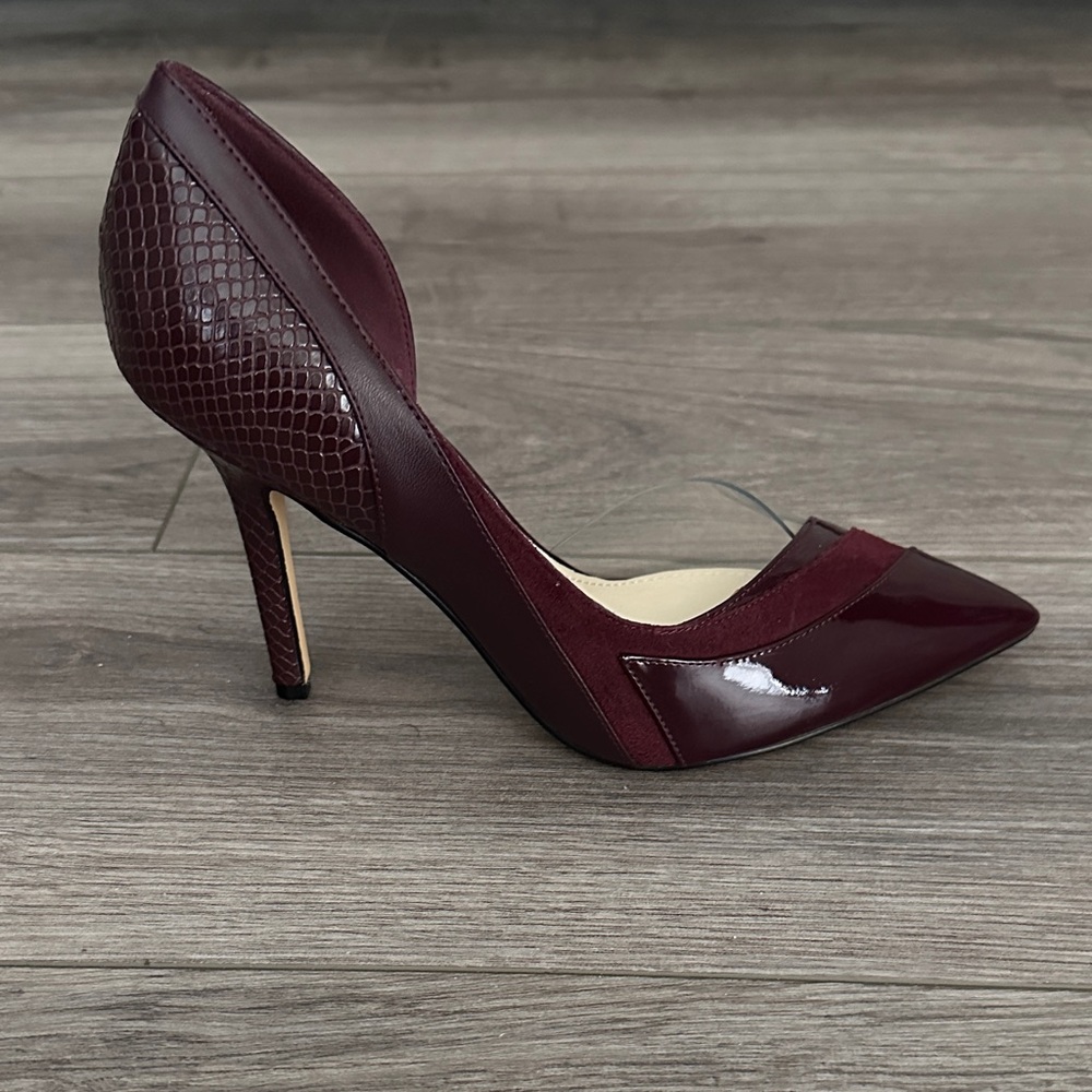 NEW in Box Nine West Behave Burgundy Patent Heels - Picture 2 of 10
